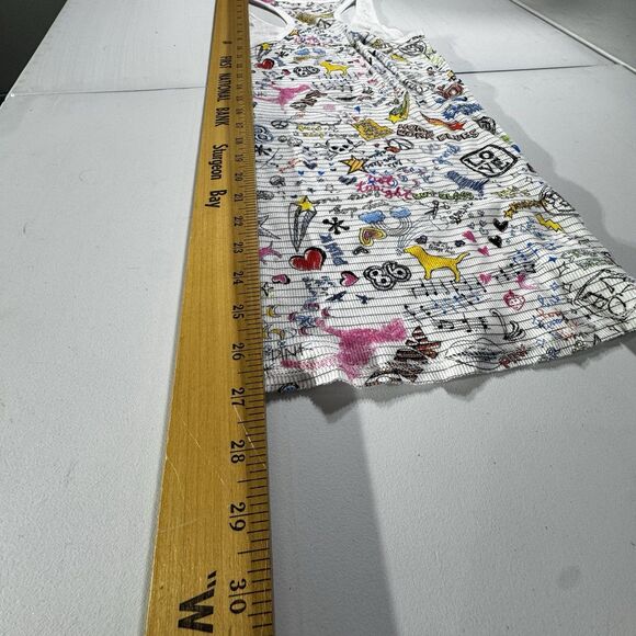 Y2K (2007) VS PINK Grafitti Print Tank Top Size Small EUC Long Length Racer Back - Picture 6 of 12